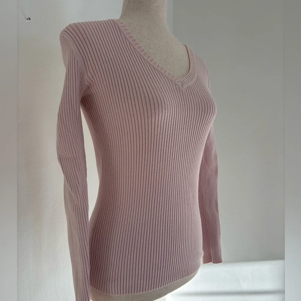 St John’s bay cotton blend sweater vneck light pink